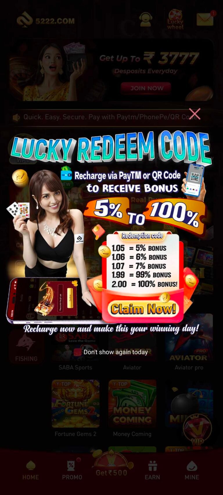 5222 game redeem code
